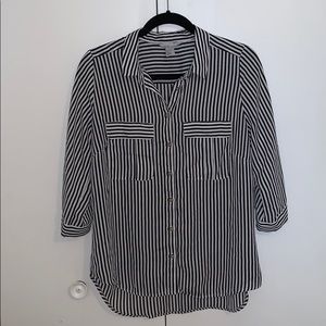 Black and white blouse
